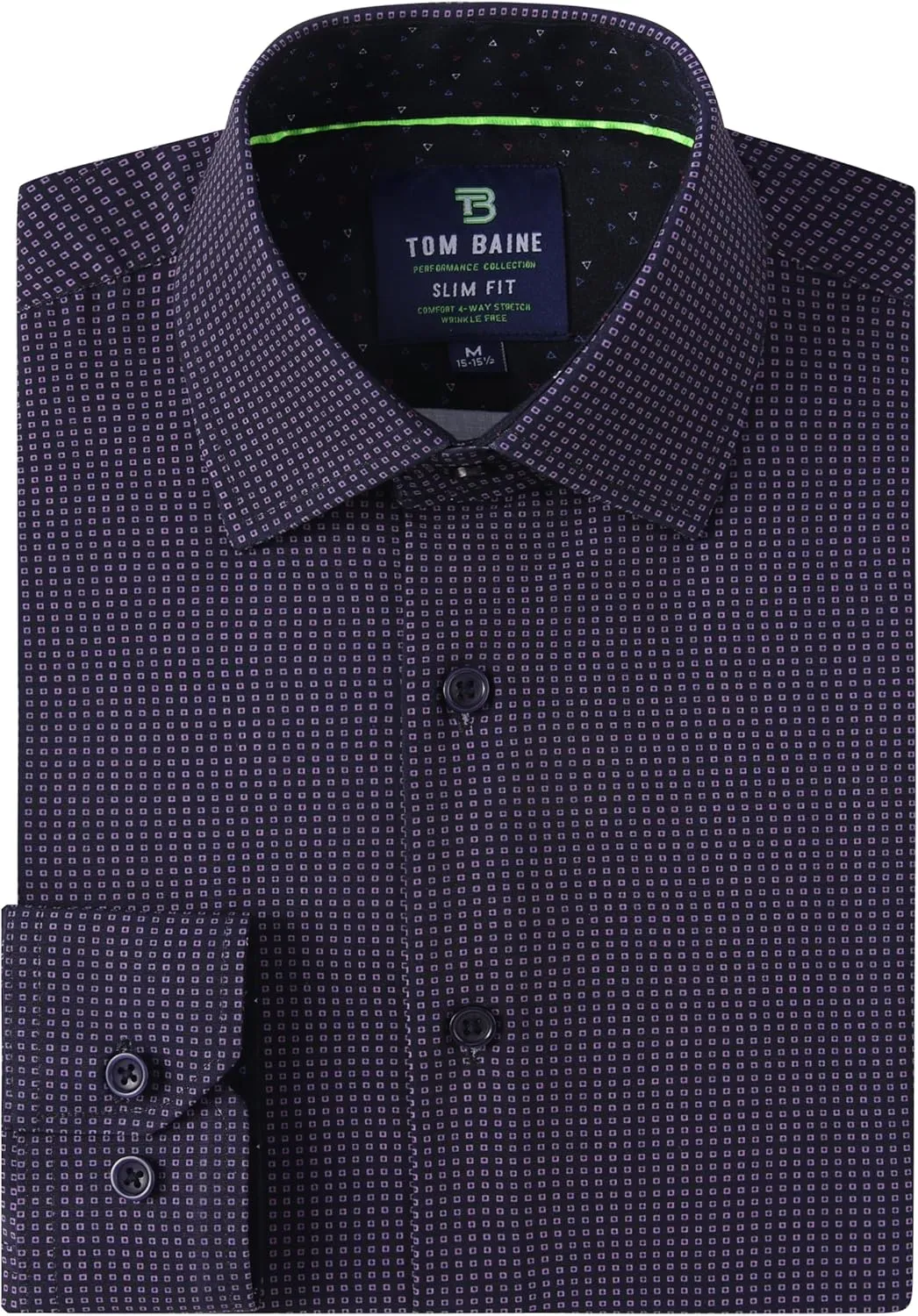 Men Slim Fit Performance Long Sleeve Geometric