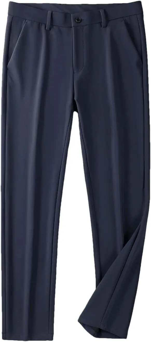 Men's Autumn Slim Fit Chinos Male Business Casual ork Straight Long Suit Trousers