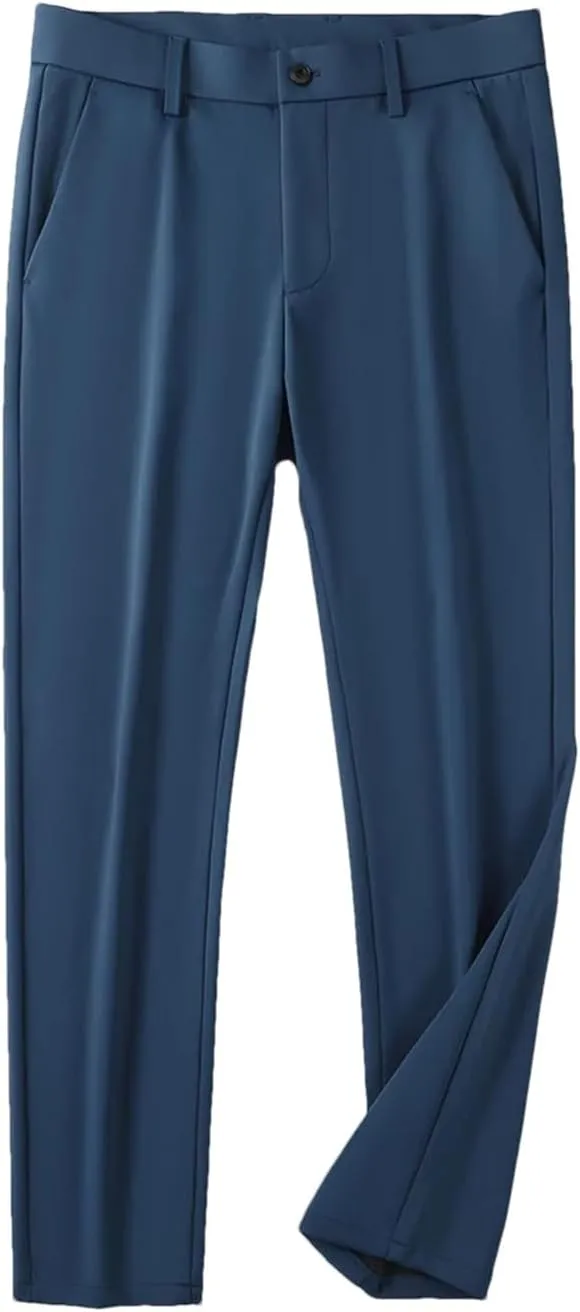 Men's Autumn Slim Fit Chinos Male Business Casual ork Straight Long Suit Trousers