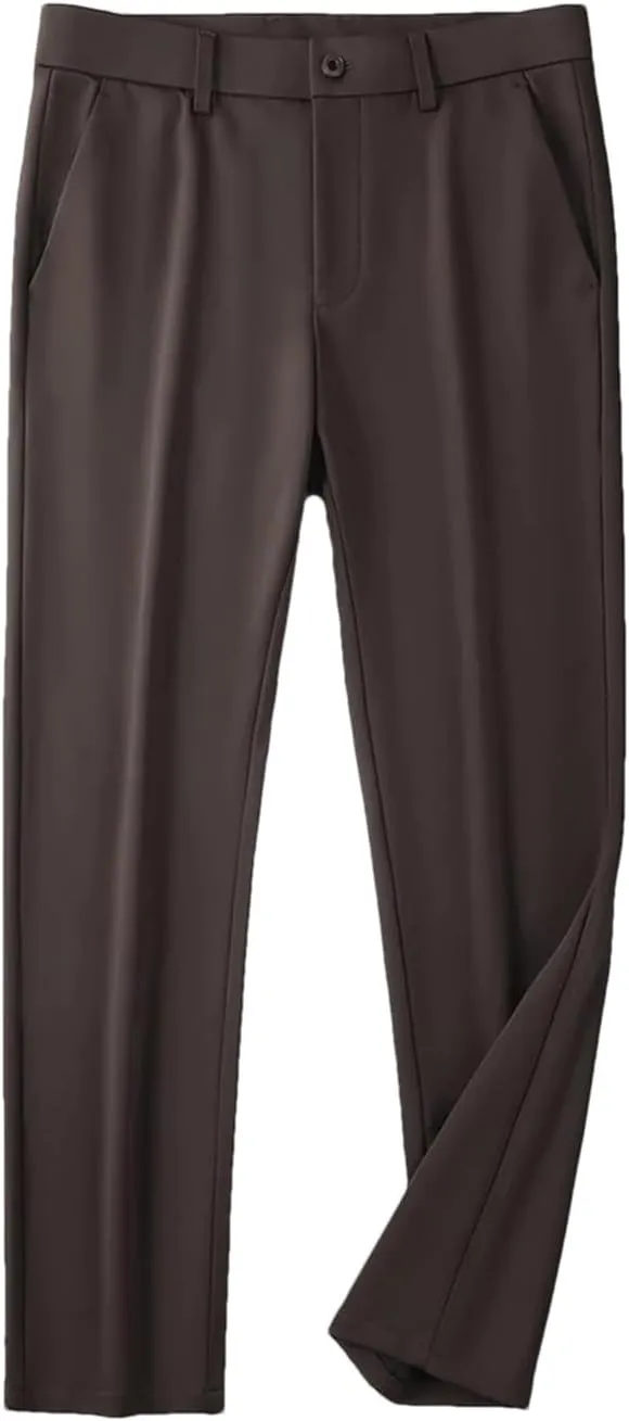 Men's Autumn Slim Fit Chinos Male Business Casual ork Straight Long Suit Trousers