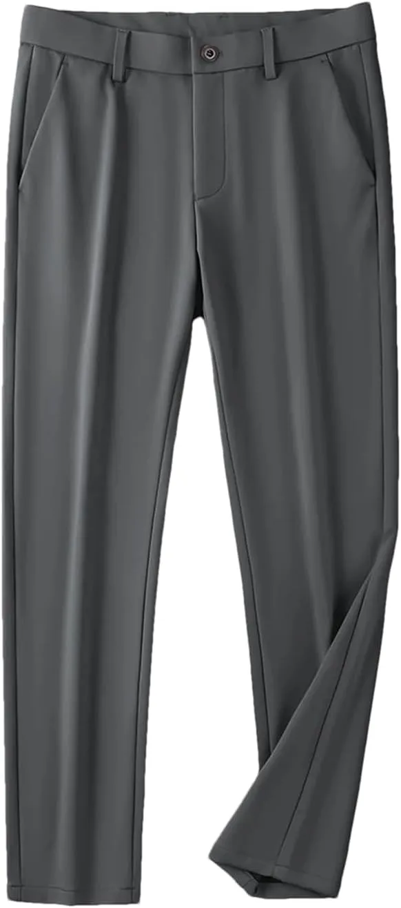 Men's Autumn Slim Fit Chinos Male Business Casual ork Straight Long Suit Trousers