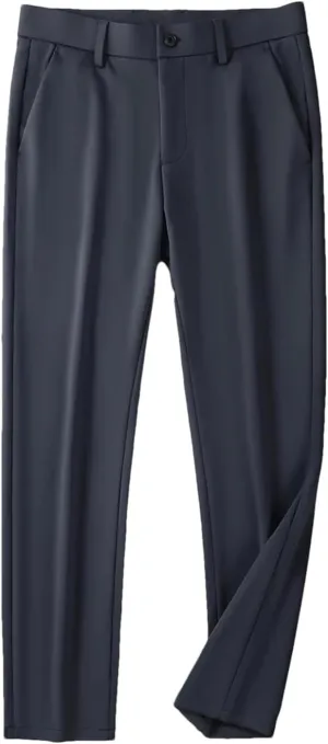 Men's Autumn Slim Fit Chinos Male Business Casual ork Straight Long Suit Trousers