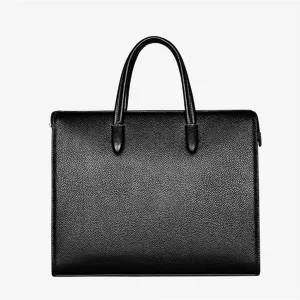 Men's Bags Genuine Leather Men's Fingerprint Lock Handbag Large Capacity Computer Bag Men's Practical Briefcase