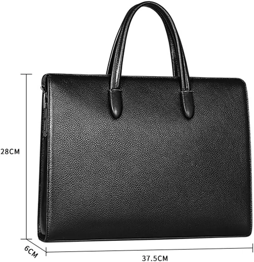 Men's Bags Genuine Leather Men's Fingerprint Lock Handbag Large Capacity Computer Bag Men's Practical Briefcase