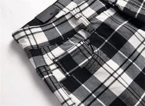 Men's Fashion Stretch Dress Pants Slim Fit Plaid Skinny Long Pants Casual Business Sweatpants Dress Chinos Pants