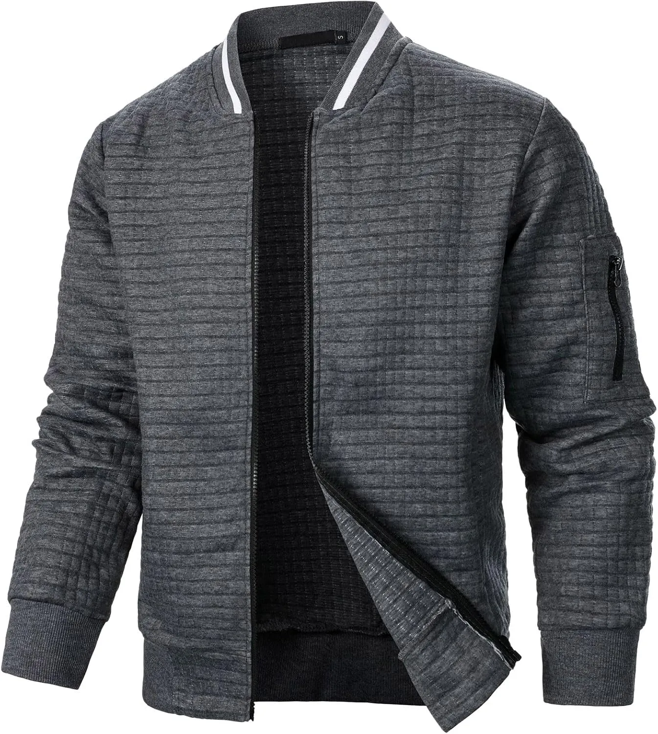 Men's Lightweight Jacket Full Zip Casual Coat Outdoor Windbreaker Jacket Fall Stylish Casual Sports Coats with Pocket