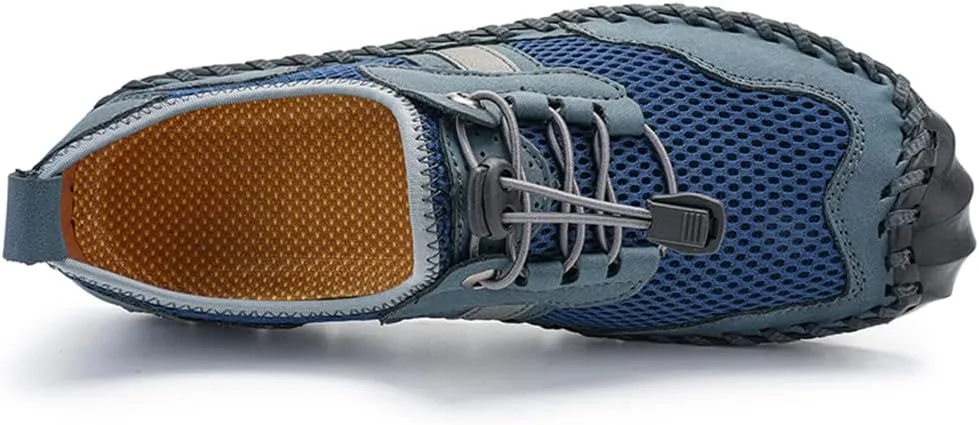 Men's Outdoor Mesh Hiking Shoes Slip-on Summer Sports Shoes Breathable Mesh Non-Slip Lightweight Casual Sneakers