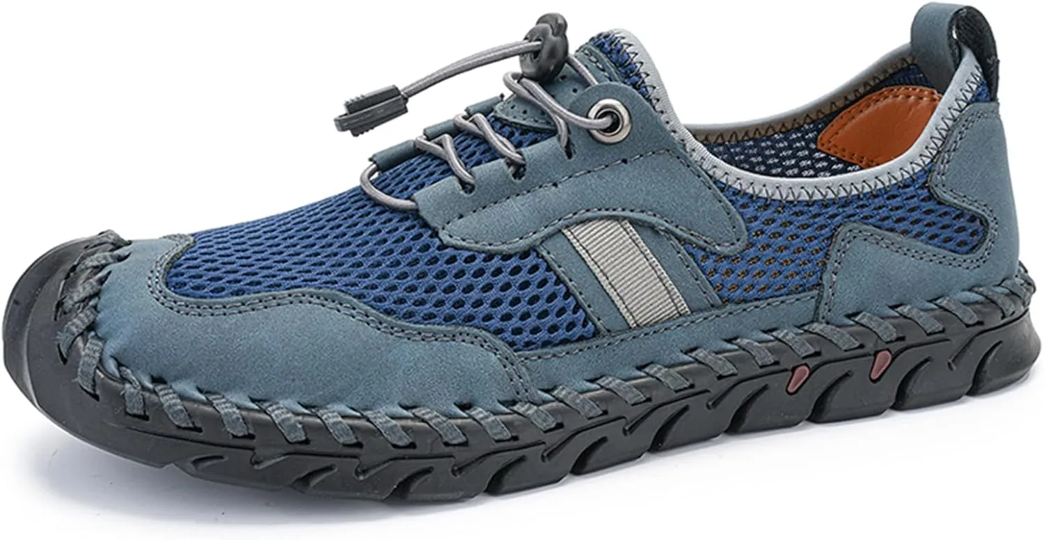 Men's Outdoor Mesh Hiking Shoes Slip-on Summer Sports Shoes Breathable Mesh Non-Slip Lightweight Casual Sneakers