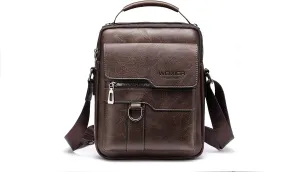 Men's Retro Leather Shoulder Bag - Stylish and Practical Messenger Bag with Multiple Compartments