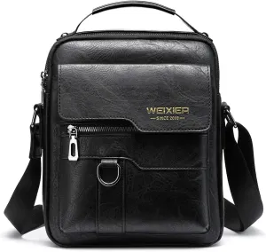 Men's Retro Leather Shoulder Bag - Stylish and Practical Messenger Bag with Multiple Compartments