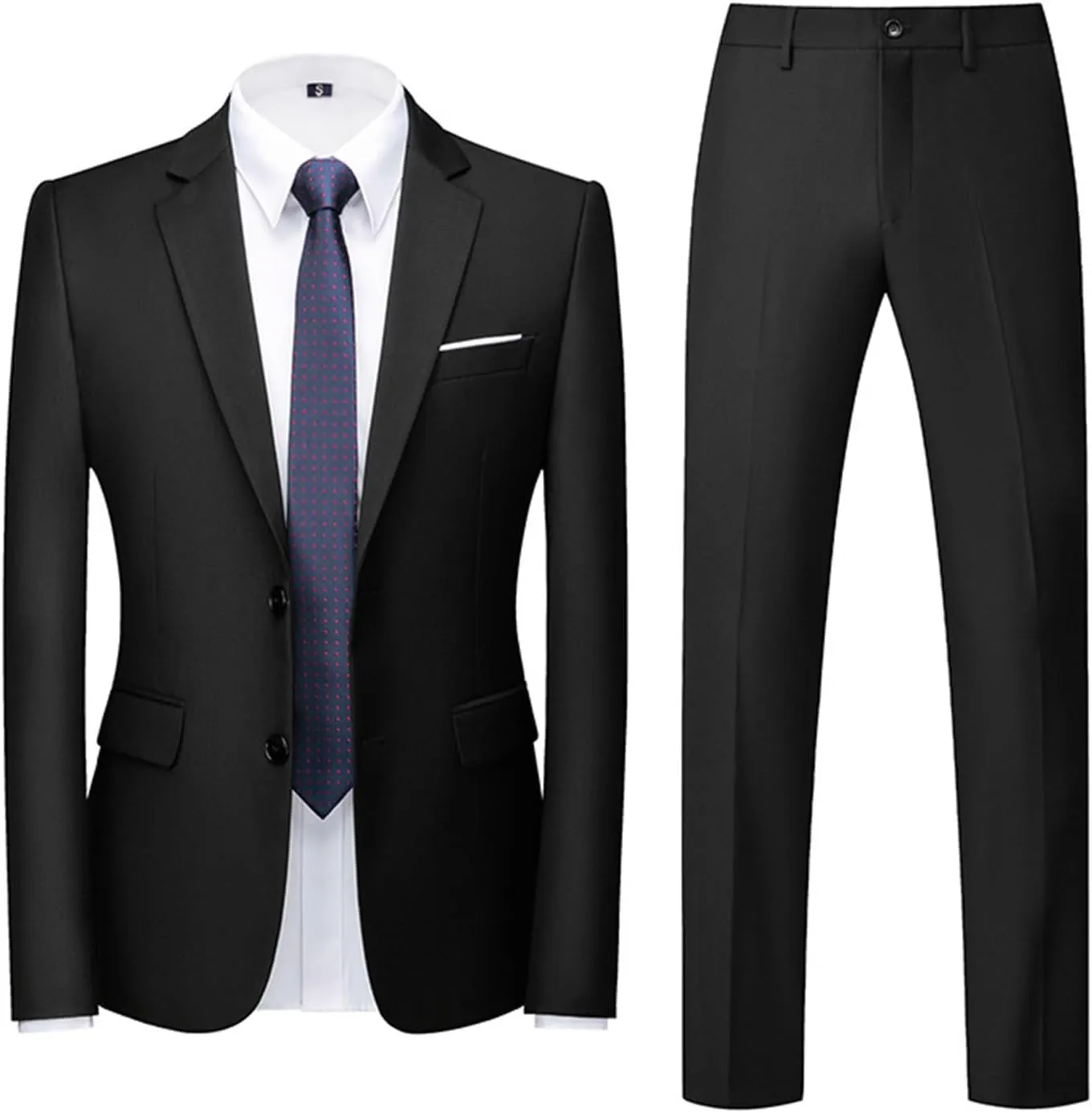 Mens Suits Slim Fit 2 Pieces Formal Suit Jacket for Men Wedding Prom Tuxedo,Daily Business Blazer and Pants Set