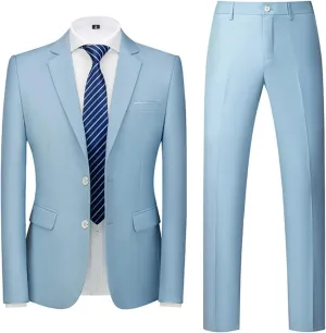 Mens Suits Slim Fit 2 Pieces Formal Suit Jacket for Men Wedding Prom Tuxedo,Daily Business Blazer and Pants Set
