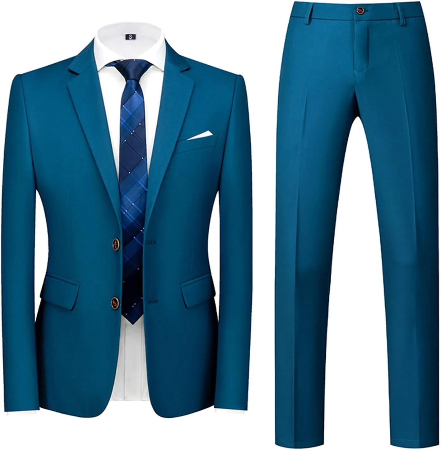 Mens Suits Slim Fit 2 Pieces Formal Suit Jacket for Men Wedding Prom Tuxedo,Daily Business Blazer and Pants Set