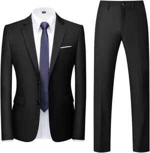 Mens Suits Slim Fit 2 Pieces Formal Suit Jacket for Men Wedding Prom Tuxedo,Daily Business Blazer and Pants Set