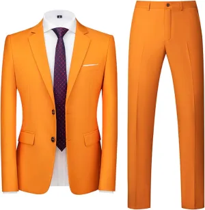 Mens Suits Slim Fit 2 Pieces Formal Suit Jacket for Men Wedding Prom Tuxedo,Daily Business Blazer and Pants Set