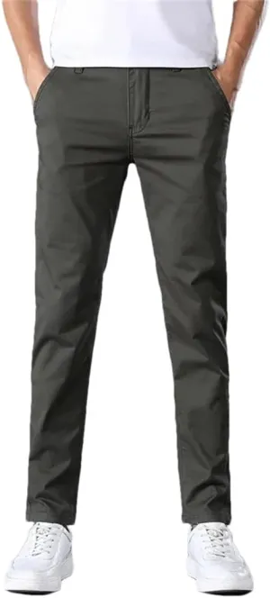 Men's Summer Thin Stretch Cotton Slim Fit Business Fashion aist Flat Pant Trousers