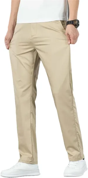 Men's Summer Thin Stretch Slim Fit Formal Pants Straight Business Fashion Trousers