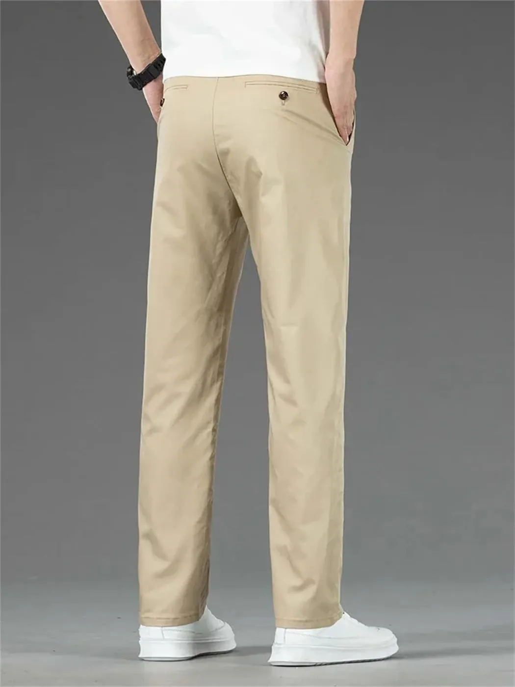 Men's Summer Thin Stretch Slim Fit Formal Pants Straight Business Fashion Trousers