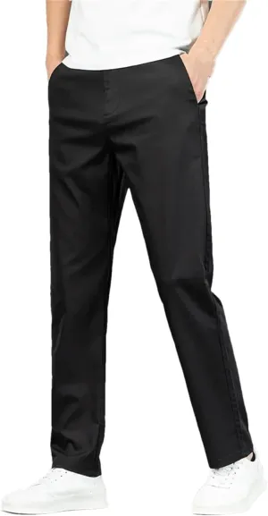 Men's Summer Thin Stretch Slim Fit Formal Pants Straight Business Fashion Trousers