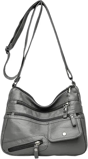 Mesh Beach Tote Vintage New Versatile Soft PU Leather Interlayer One Shoulder Crossbody Bag Handbag