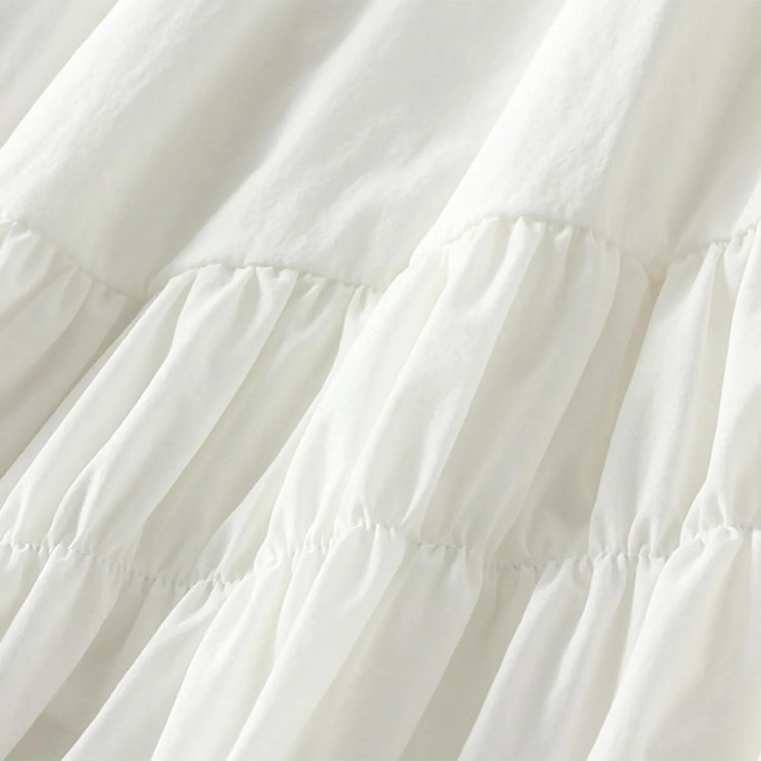 Midi Skirts for Women, Ruffle Pleated Elastic Waist Knee Length Solid Color Skirt Trendy Casual Loose Cute Skirt