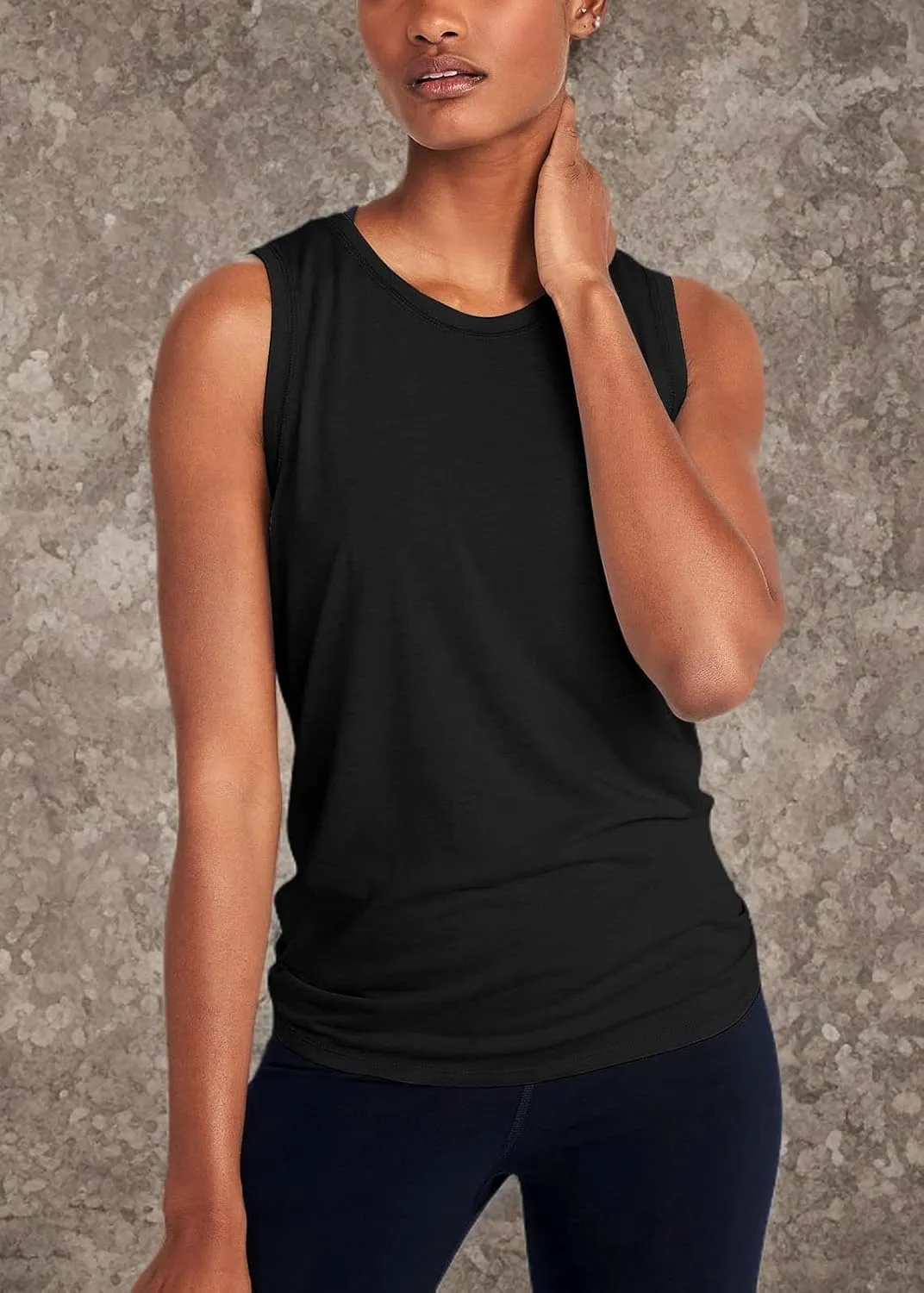 Mippo Workout Tops for Women Open Back Shirts Yoga Athletic Tops Running Muscle Tank Tops