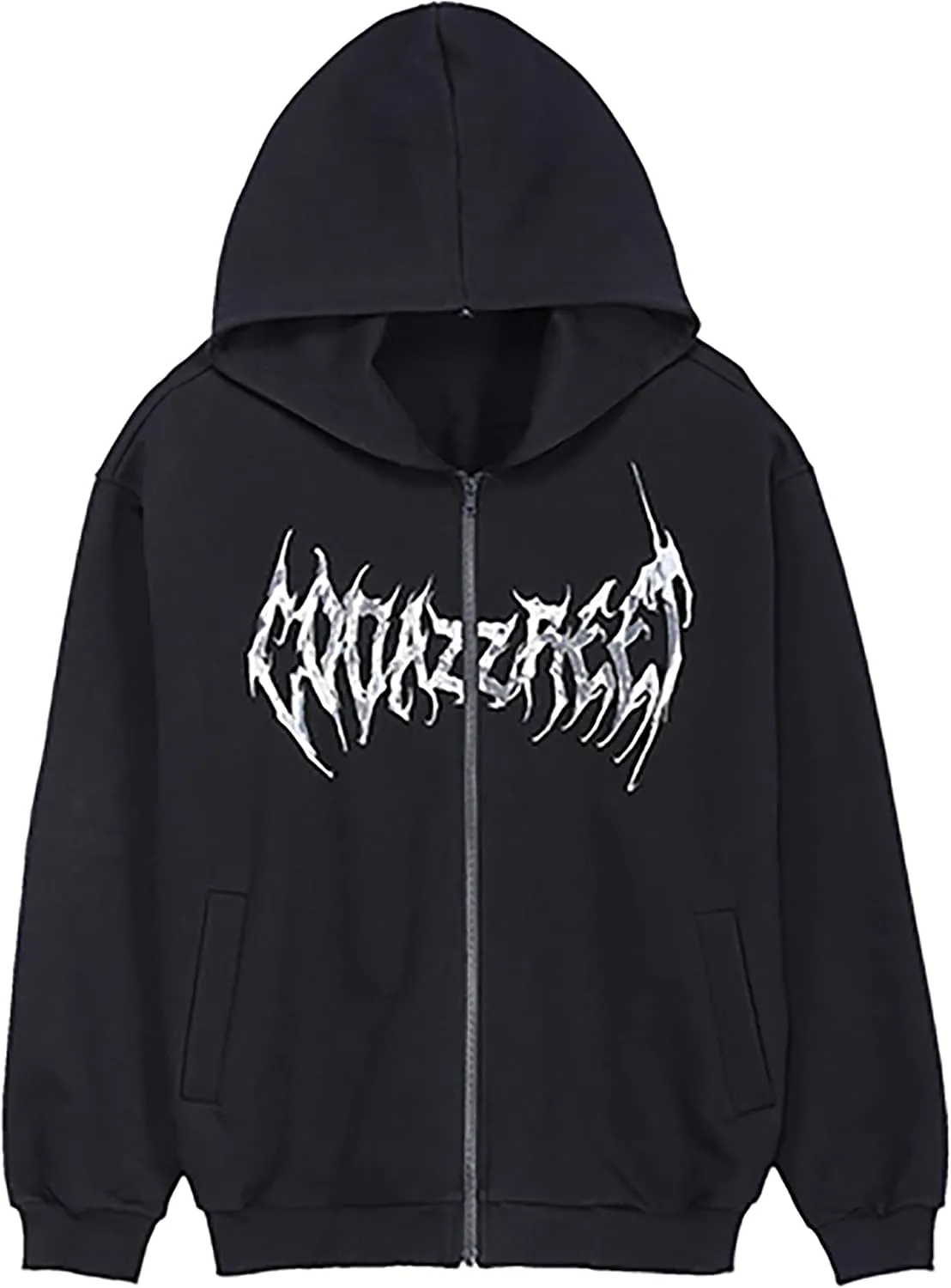 MISSACTIVER Womens Casual Graphic Printed Hoodies Oversized Zip Up 90S E-Girl Streetwear Grunge Jacket
