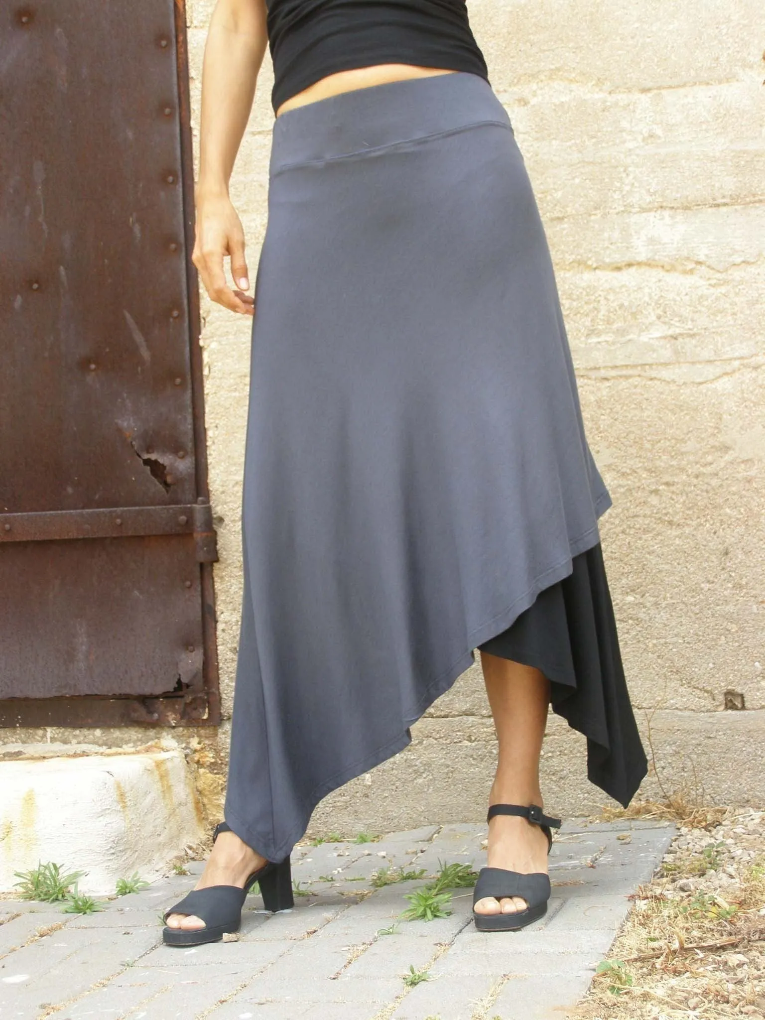 Mix and Match Layered Diagonal Skirt
