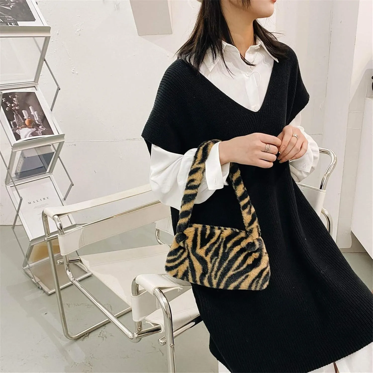 Multi Pocket Shoulder Bags for Woman Lightweight Quilted Fabric Handbags for Women Womens Elegant Evening Bag(B)