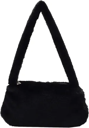 Multi Pocket Shoulder Bags for Woman Lightweight Quilted Fabric Handbags for Women Womens Elegant Evening Bag(Black)