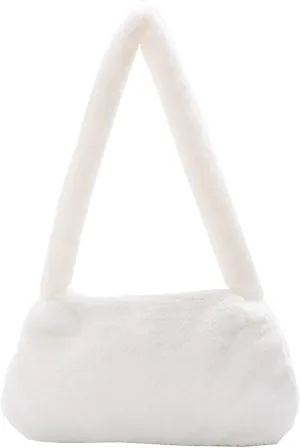 Multi Pocket Shoulder Bags for Woman Lightweight Quilted Fabric Handbags for Women Womens Elegant Evening Bag(White)