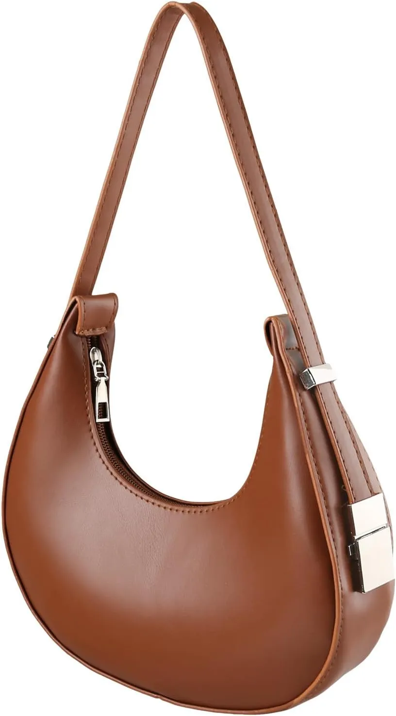 Multi Pocket Shoulder Bags for Woman Waterproof Nylon Crossbody Bags for Woman Trendy Womens Elegant Evening Bag(Brown)