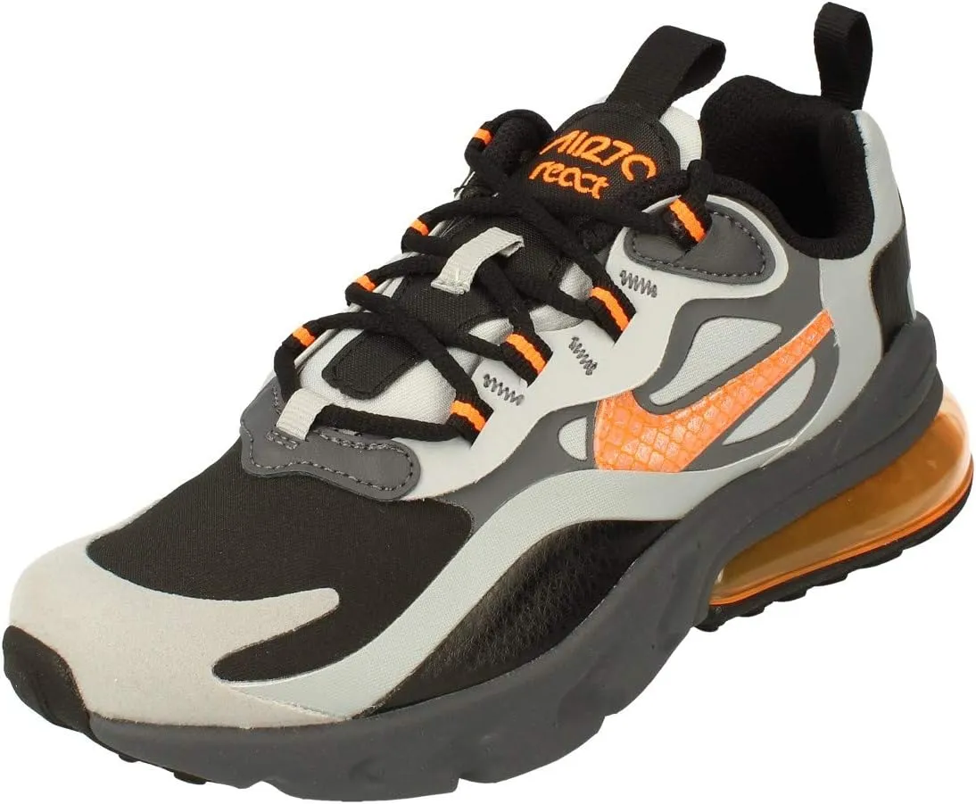 Nike Air Max 270 React Winter GS Running Trainers BQ4760 Sneakers Shoes (UK 3.5 us 4Y EU 36, Black Total Orange Grey 001)