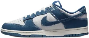 Nike Dunk Low Retro Women's Basketball Shoes, Summit White Industrial Blue, 9.5 US
