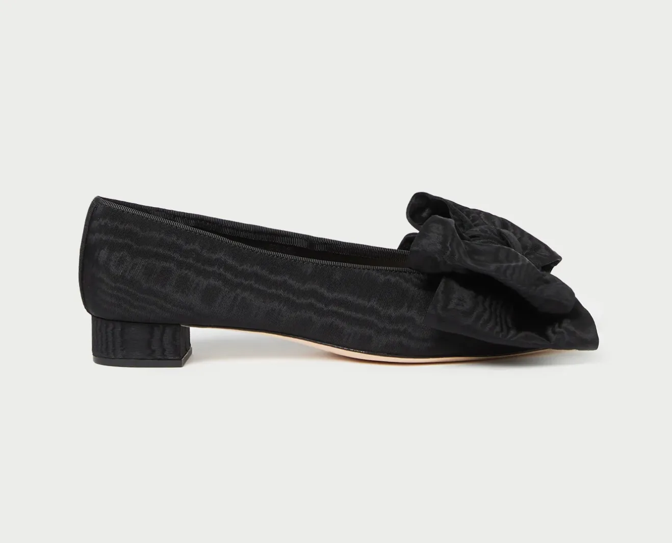 Noa Bow Flat - Black Moire
