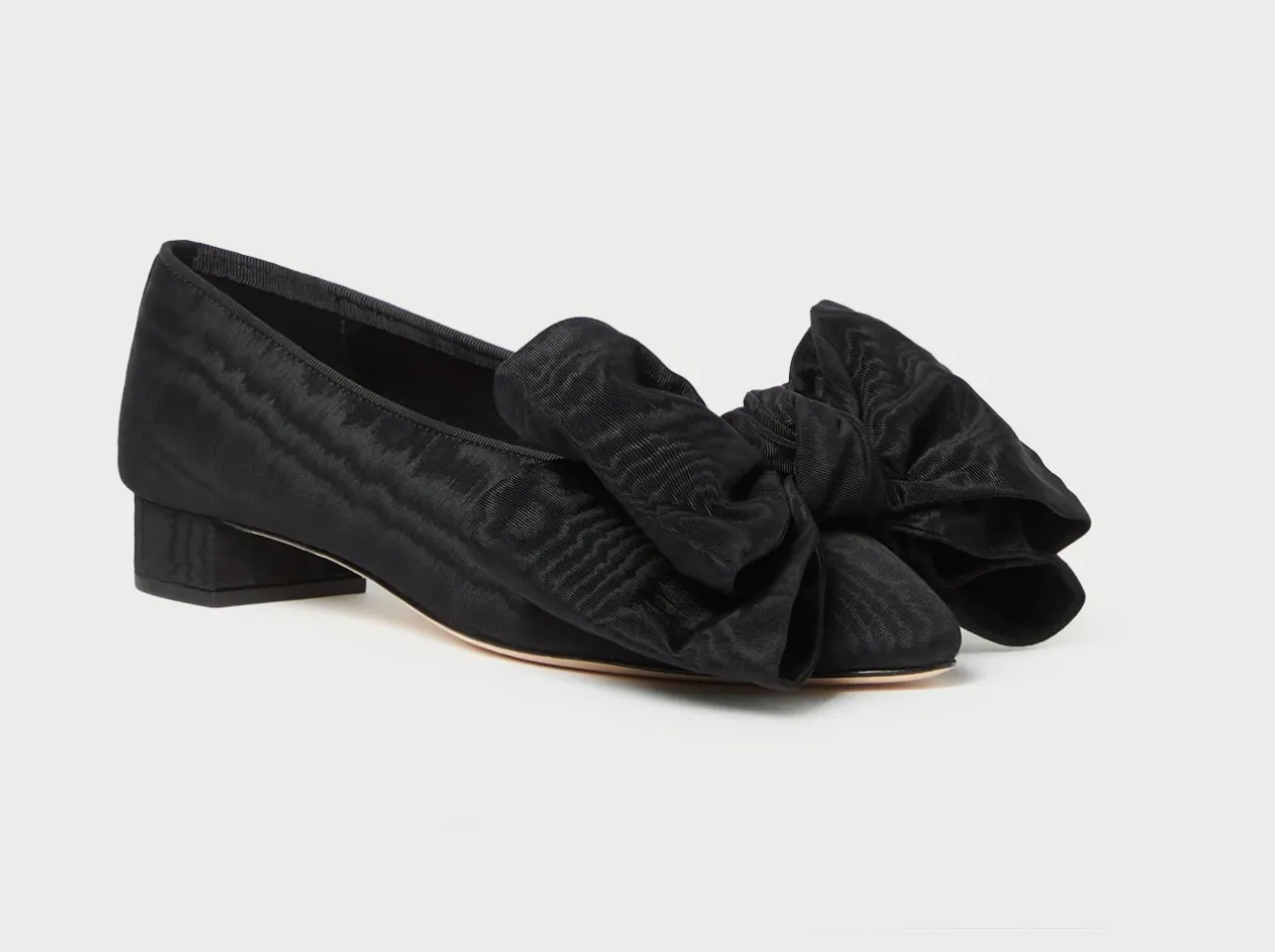 Noa Bow Flat - Black Moire