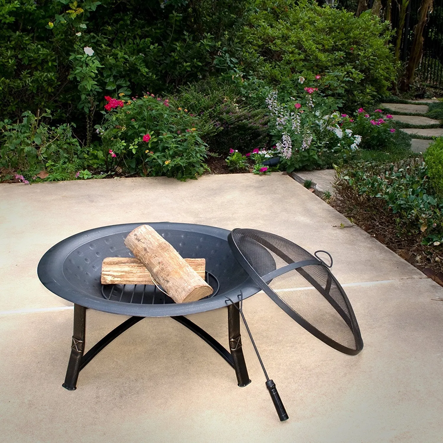 Outdoor Escapes Steel Fire Pit, 35-Inch