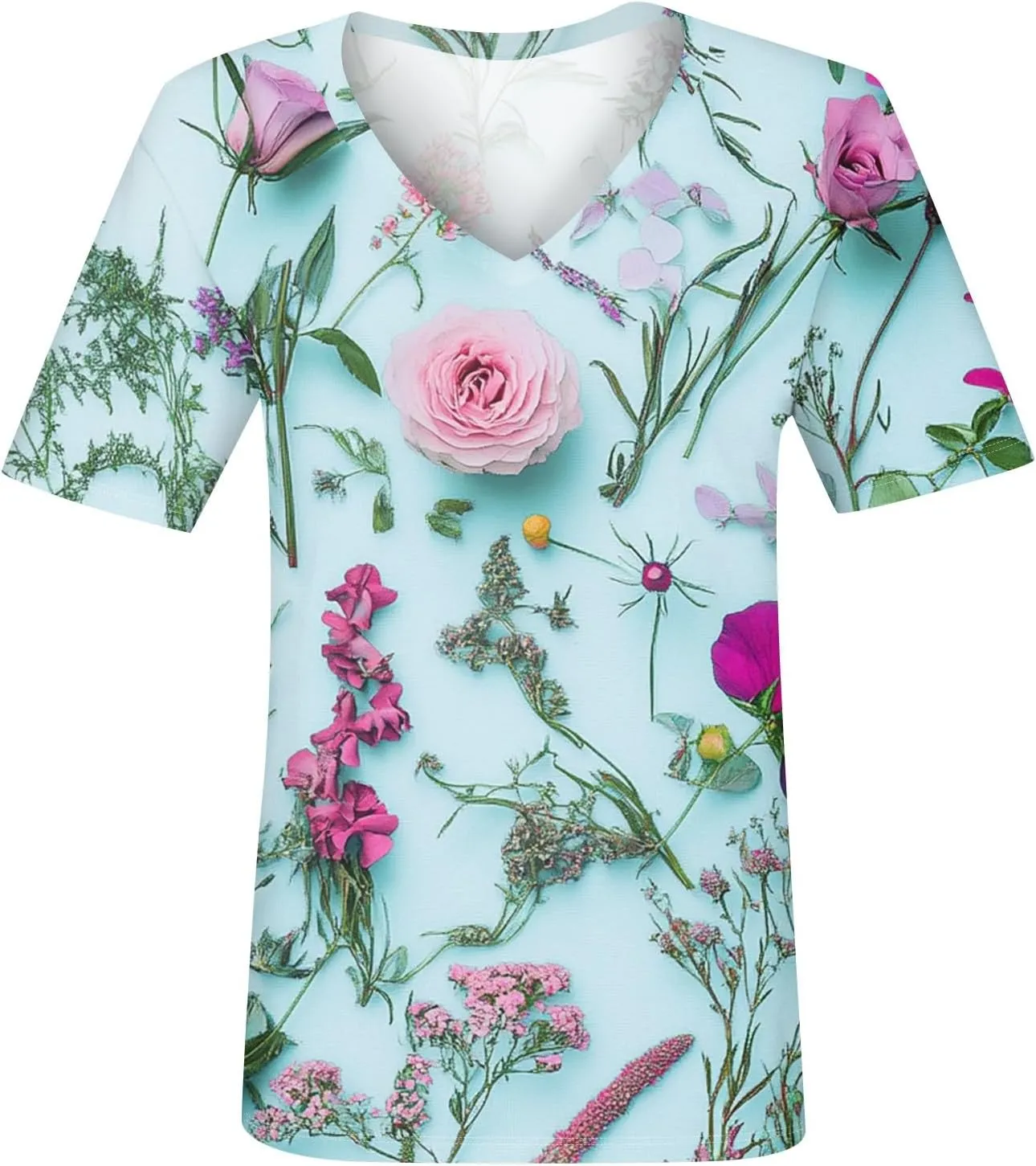 Oversized Tshirts for Women V Neck Summer Tops Short Sleeve Plus Size Casual Blouse Dressy Tee