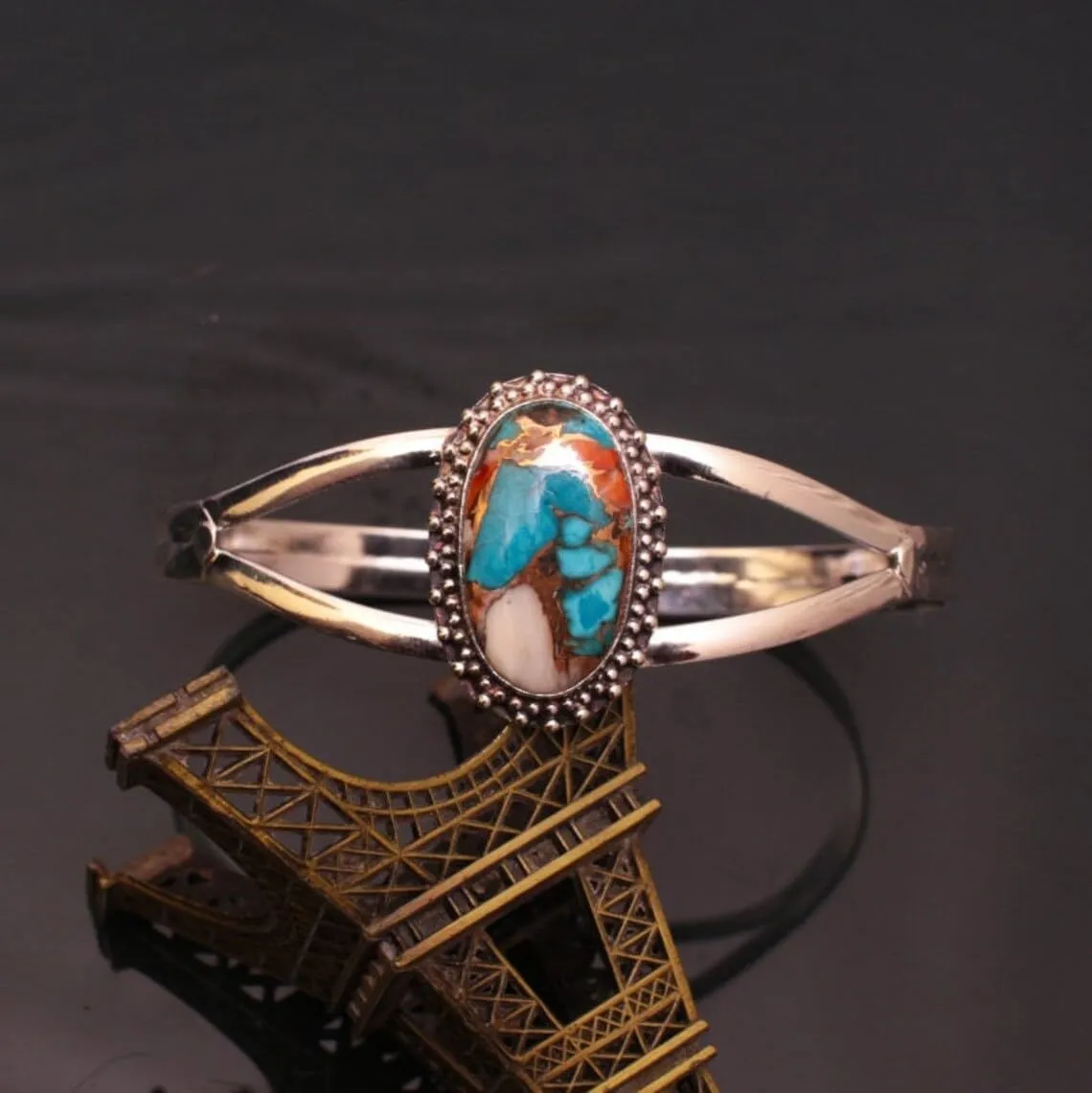 Oyster Copper Turquoise Bangle, Fashion Women Jewelry, Everday Jewelry, Bangles for Women Mom Wife, Cuff Bohemian Jewelry, Wedding Bangle, Trending Bangle, Gift For Her Christmas Day Gifts