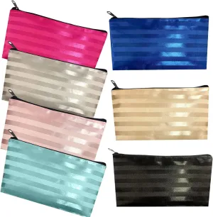 Pack of 7 Fashion Design Muliti-functional Bag Using as Makeup bag or Cosmetic Pouch or Travel Toiletry or Carrying Purse (Stripe)