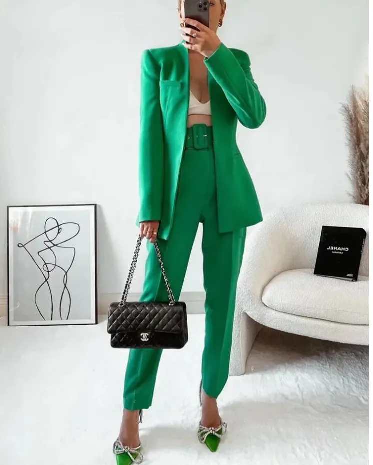 Pantalon & Blazer Set - Dames - Elegante broek & blazer met moderne pasvorm