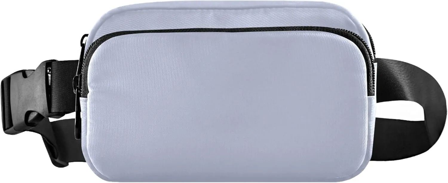 Periwinkle Light Blue Fanny Packs for Women Large Hip Belt Bag Waterproof Hiking Travel Waist Bag