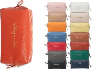 Personalized Bridesmaid Makeup Bag, Customized Wedding Gift, Toiletry Bag, Bridal Shower, Bachelorette (Light Brick)