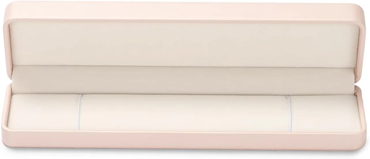 Pink PU Leather Jewelry Gift Box for Necklace Long Chain Jewelry Necklace Long Chain Gift Box