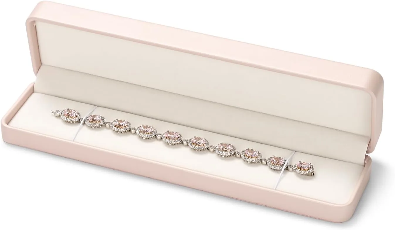Pink PU Leather Jewelry Gift Box for Necklace Long Chain Jewelry Necklace Long Chain Gift Box
