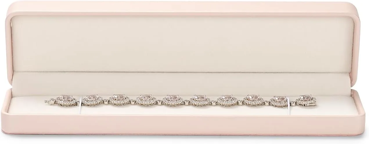 Pink PU Leather Jewelry Gift Box for Necklace Long Chain Jewelry Necklace Long Chain Gift Box