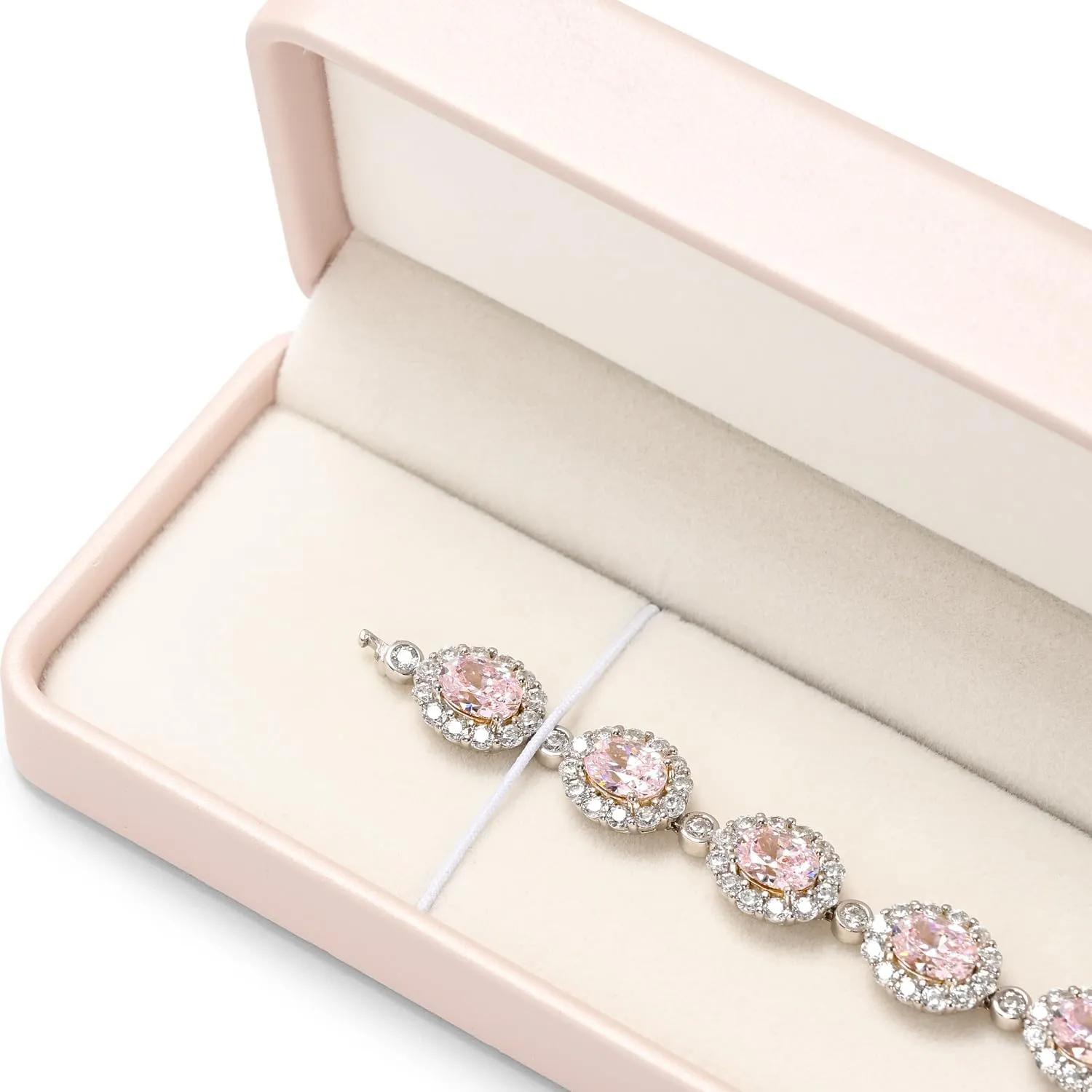 Pink PU Leather Jewelry Gift Box for Necklace Long Chain Jewelry Necklace Long Chain Gift Box