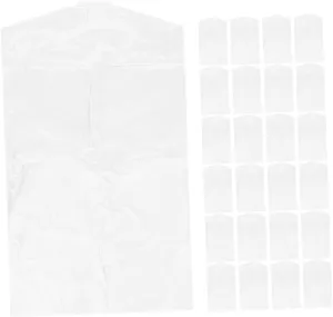 Plastic 40pcs Clothes Covers Hanging Bags Garment Storage Bags Thicken Clothes Cover Dry Cleaning Use Practical Lightweight