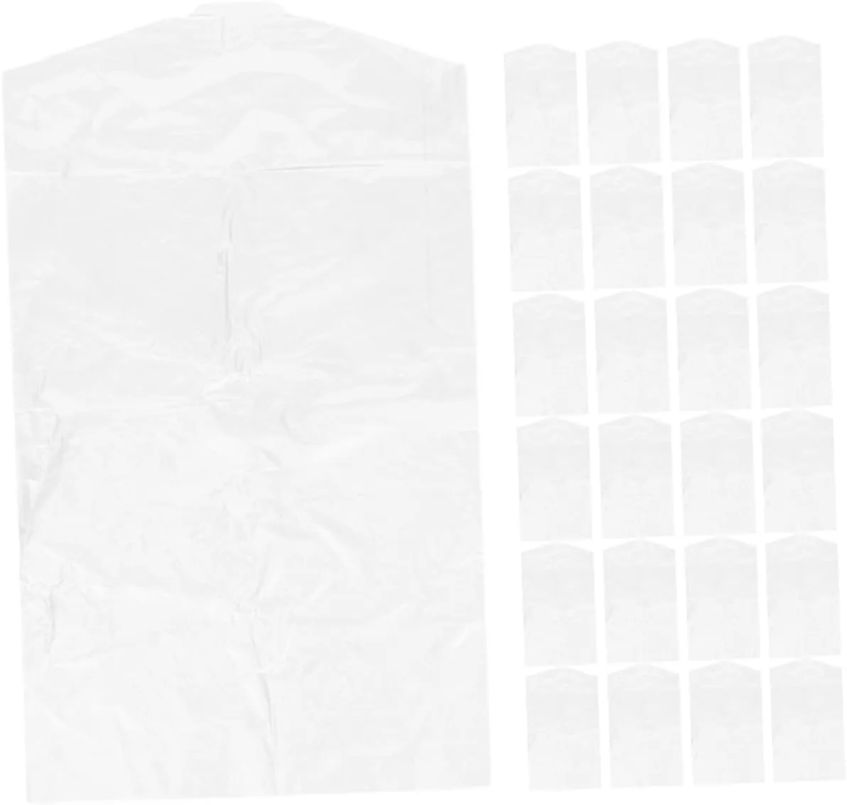 Plastic 40pcs Clothes Covers Hanging Bags Garment Storage Bags Thicken Clothes Cover Dry Cleaning Use Practical Lightweight