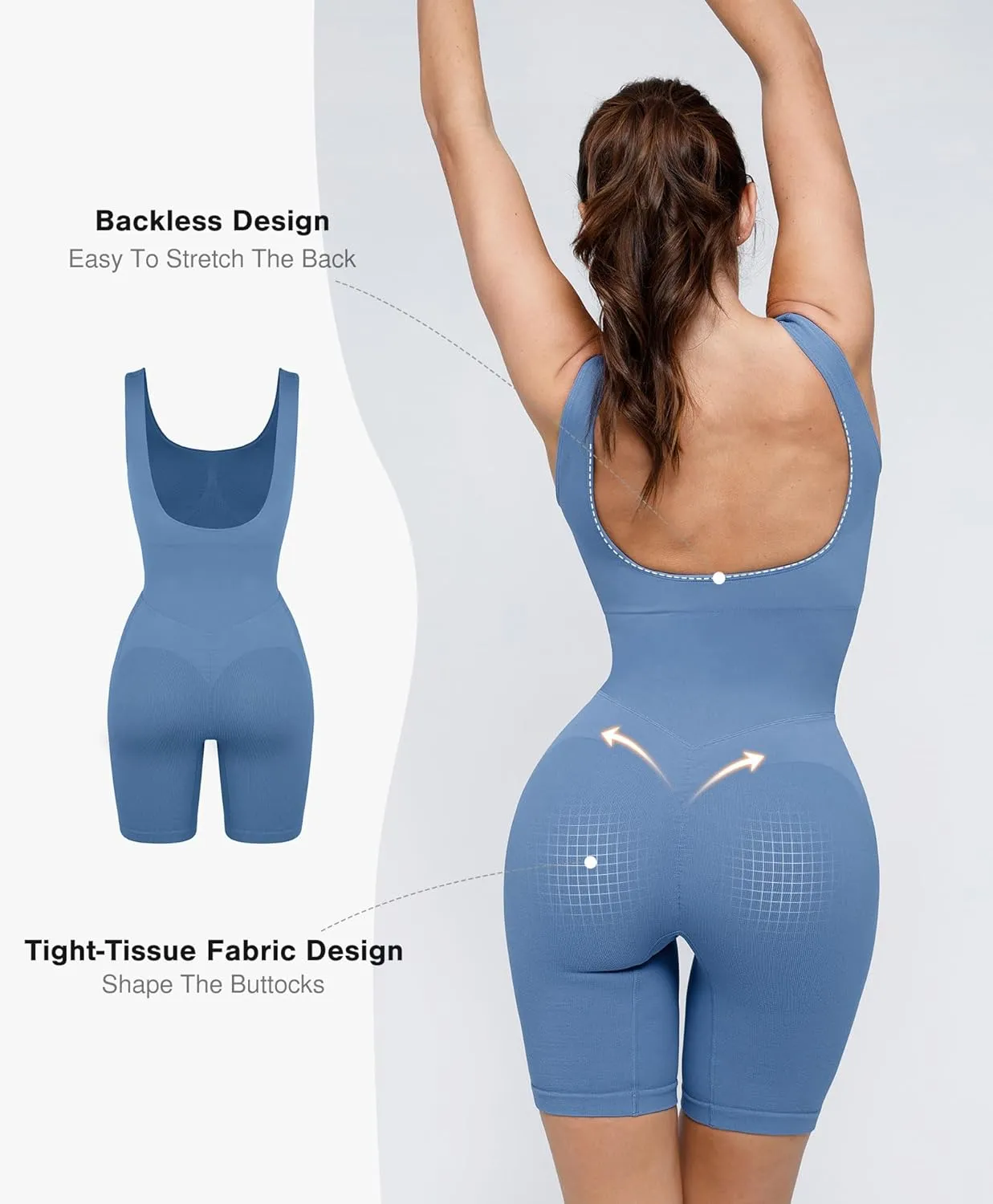 Popilush The Shapewear Jumpsuits for Women Bodysuits with Bra Pads Active Rompers Workout Sets Travel Outfits Gym Clothes
